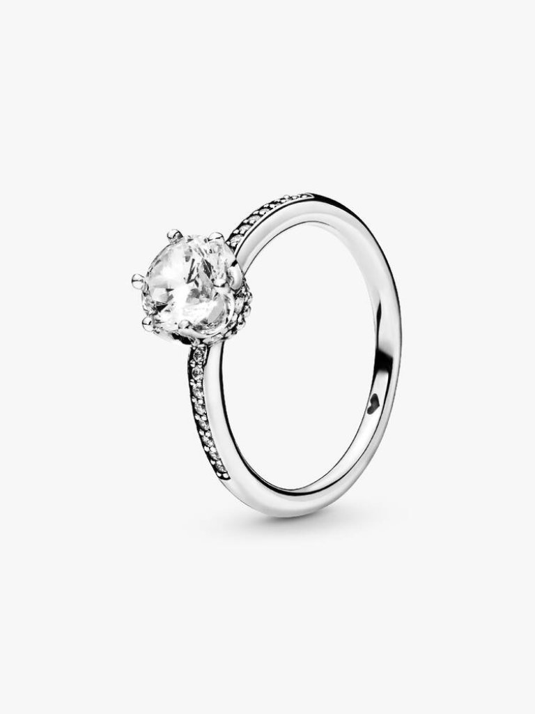 Pandora Clear Sparkling Crown Solitaire Ring 39$